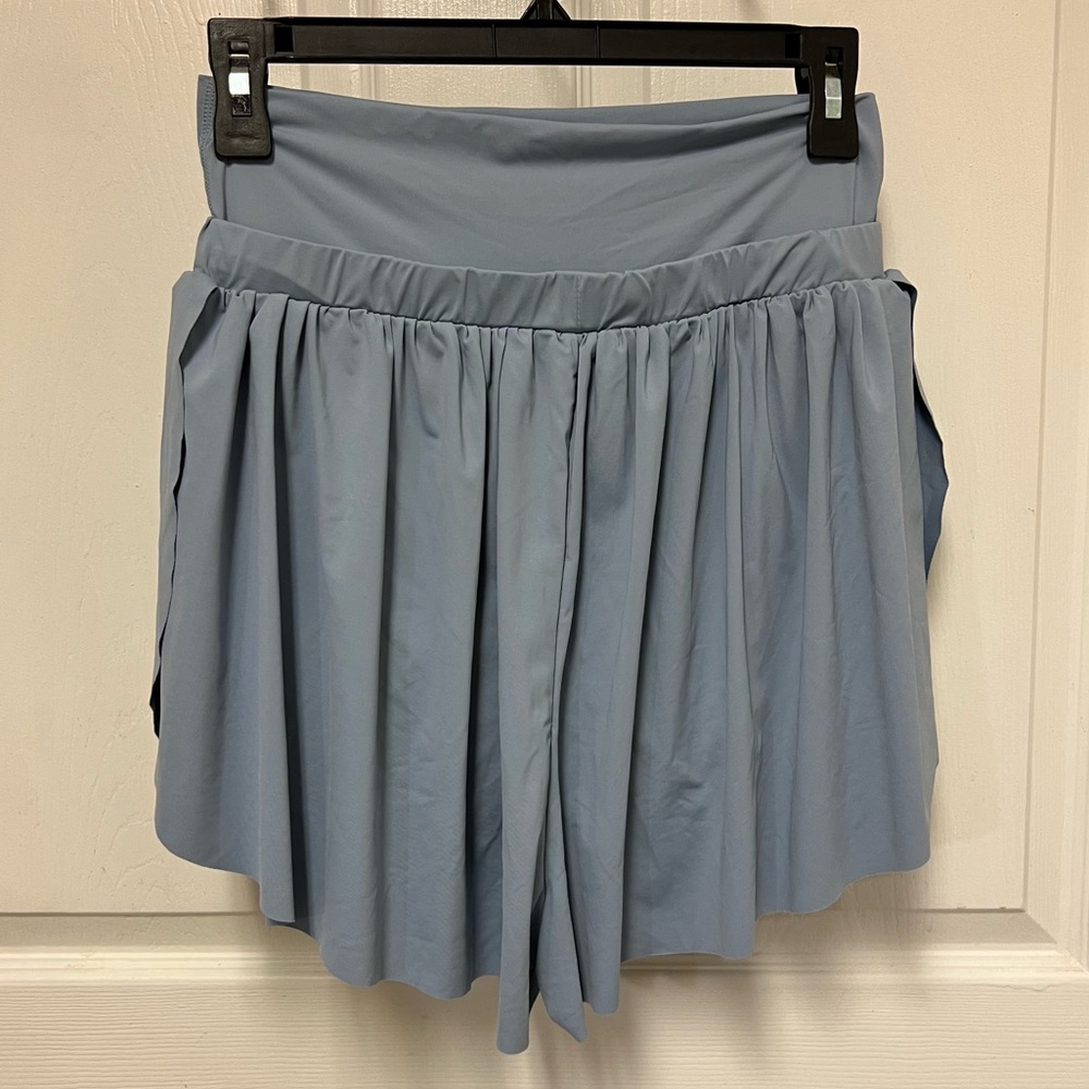 Gold Hinge Go With The Flow Light Blue High-Waisted Shorts - Picture 6 of 9